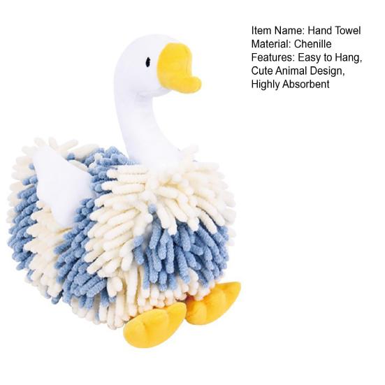 Asciugamano per le Mani Peluche Chenille Microfibra Morbido Assorbente Asciugamano Carino Oca Riccio Granchio Asciugamano per Cucina Bagno
