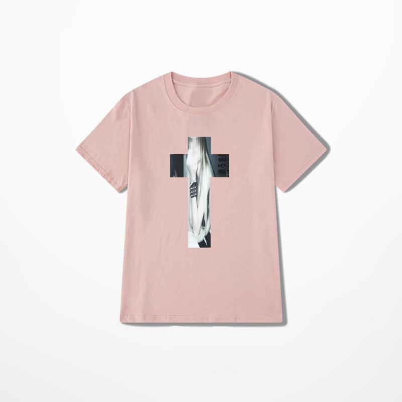 Cross Hip Hop Harajuku Graphic Print Pure Cotton Tee Chic Streetwear Punk Short Sleeve T-shirt Vintage Gothic Y2K T-shirt