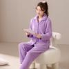 Women's Plus Velvet Coral Fleece Pajamas - Thickened Soft Homewear Set for Girls, Autumn/Winter 2025 New