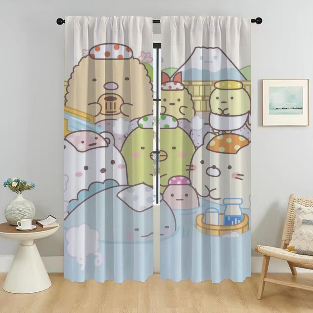 Sumikko Gurashi Blackout Curtain for Room 2 Panel Tulle for Bedroom Curtains Child Room Home Interior Curtains Shades Partition