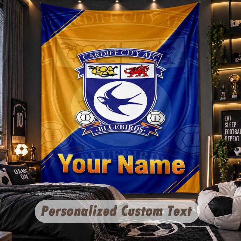 TapestryCardiff City Custom Name Text Personalized Wall Hanging Tapestry Home Wall Decor
