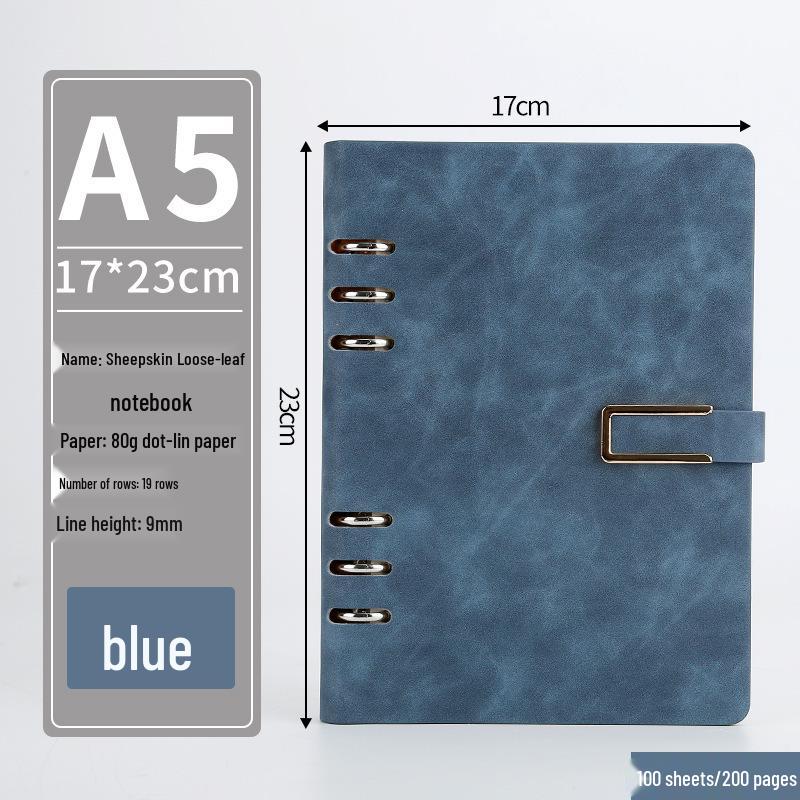 Reinforced A5 Loose-leaf Binder Notebook with B5 Hollow-out Buckle for Business Meetings