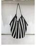 Niche Striped Woven Women's Shoulder Tote – Large Capacity, Casual Style