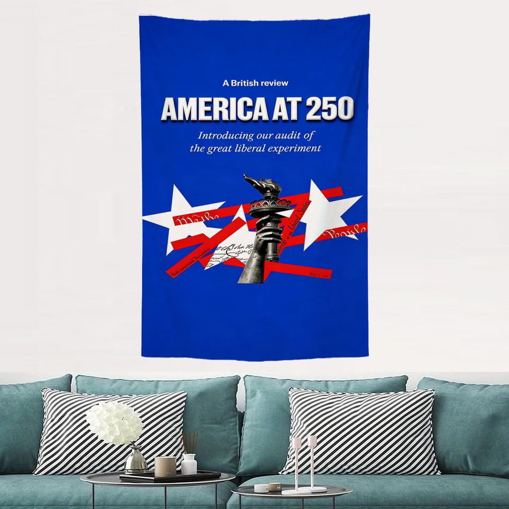 Amerika bei 250 Patriotischer Wandteppich Freiheitsstatue Sterne Wandbehang für Wohnzimmer Schlafsaal Patriotische Heimdekoration