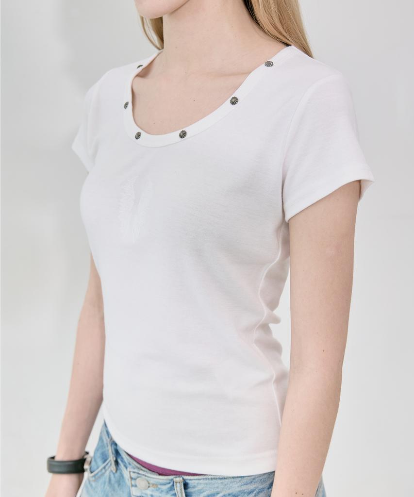 Lekim Lwe Studded T-Shirt (White)