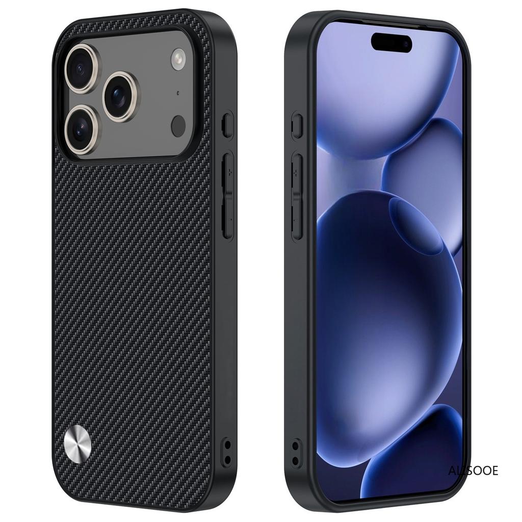 Leather Funda for iPhone 17 Pro Max 15 16 17Pro Case Luxury Fiber Texture PU-Leather Protection Capa for iPhone 17 Cover