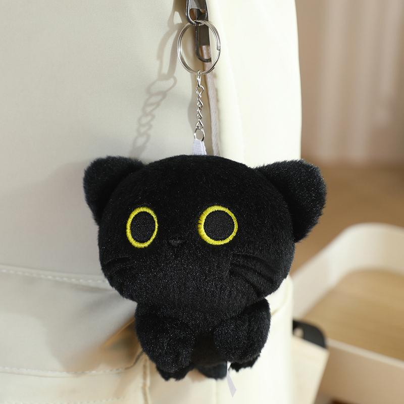 10~33Cm Staande Zwarte Kat Pop Pluche Speelgoed Gevuld Cartoon Dier Kitten Pluche Verjaardagscadeau 10cm with a ring