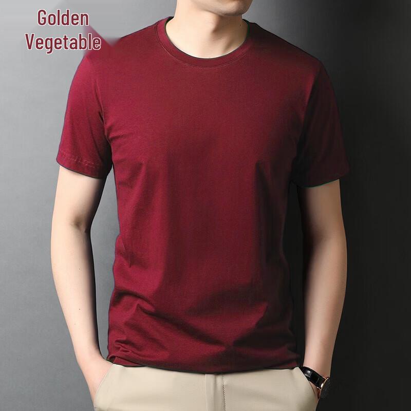 Men's 100% Cotton Round Neck Short Sleeve T-shirt