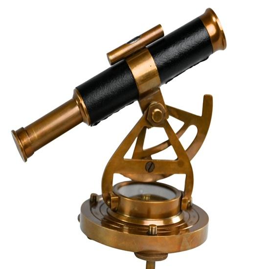 13.97 Cm Brass Telescope with Compass Base Nautical Steampunk Desk Decor Table Decorative