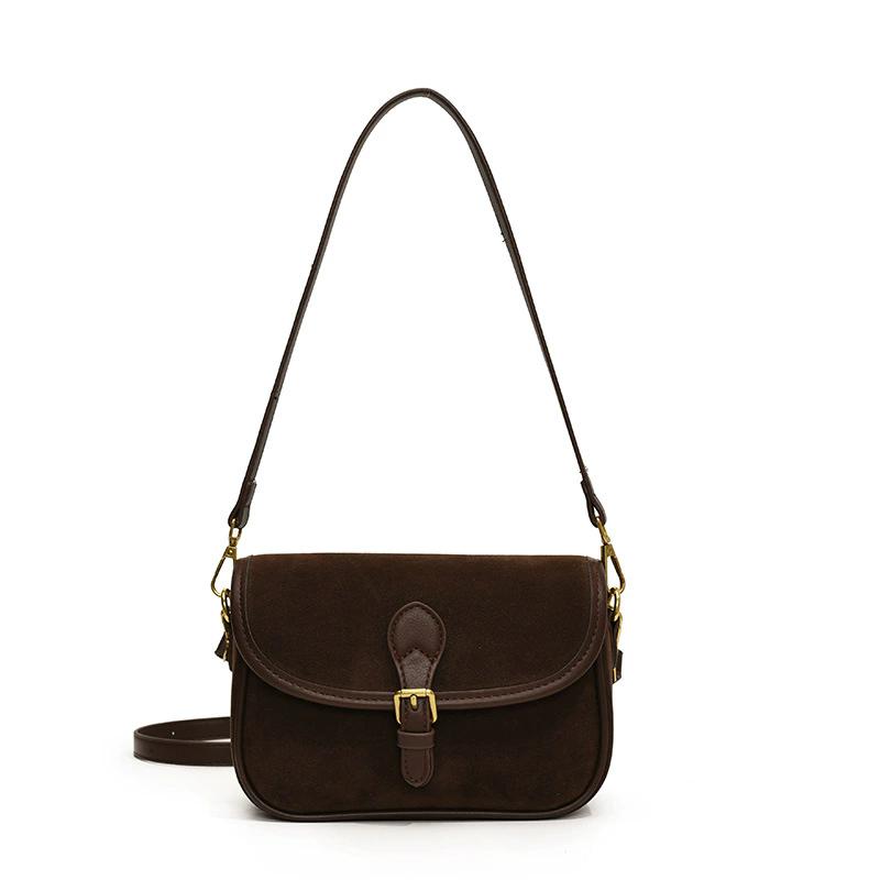 Women Solid Color PU Leather Shoulder Bag, Classic Flap Design Elegant Casual Versatile Daily Crossbody Handbag for Ladies