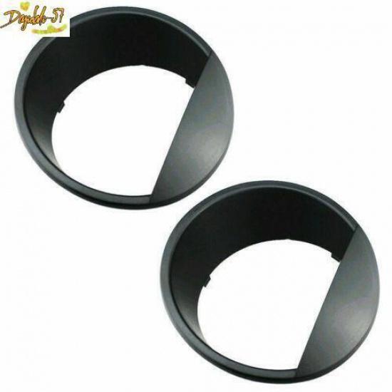 2PCS For 07-16 Jeep Wrangler JK Black Bezels Front Light Headlight Trim Cover