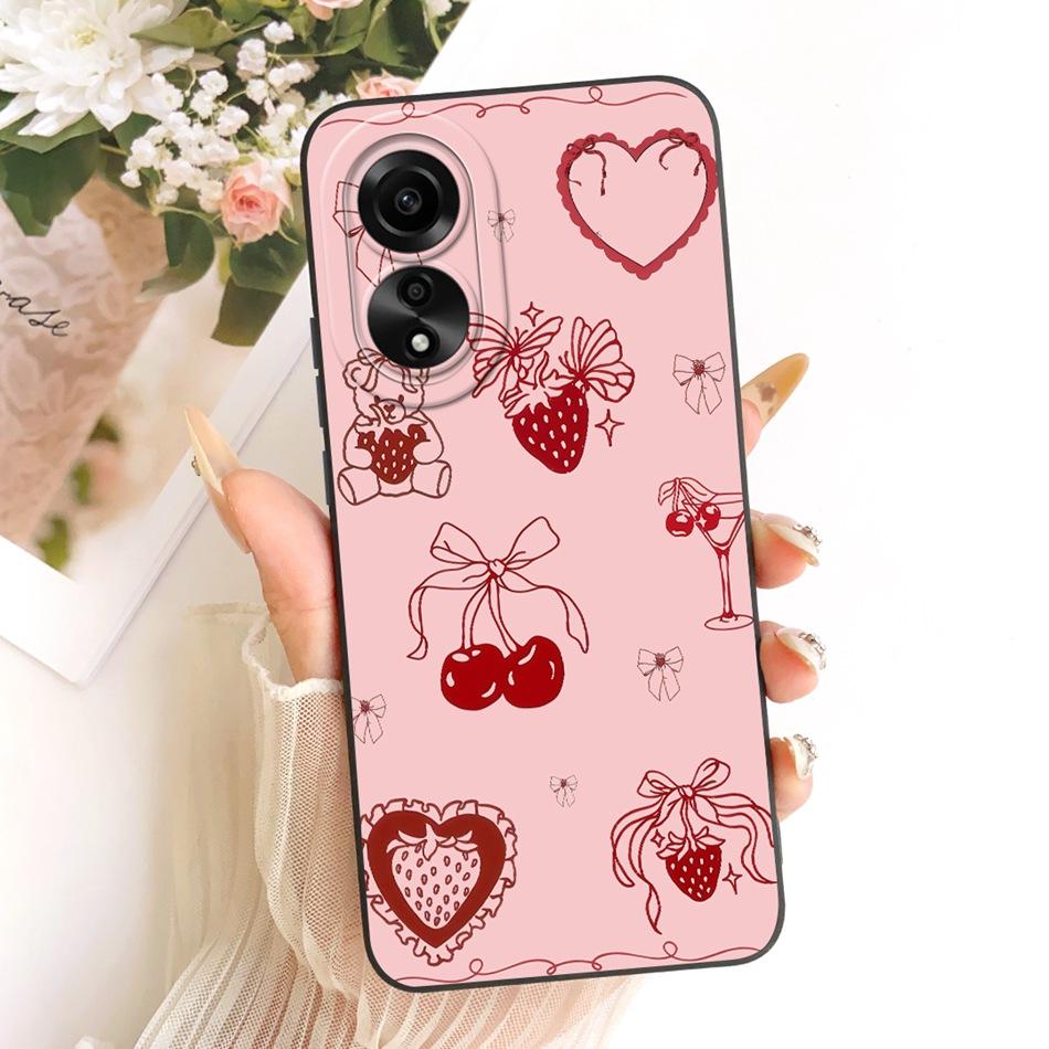 For OPPO A78 4G CPH2565 / A78 5G CPH2483 Cute Cat Flower Cartoon Phone Case For Oppo A78 Shockproof Soft Silicone Bumpers