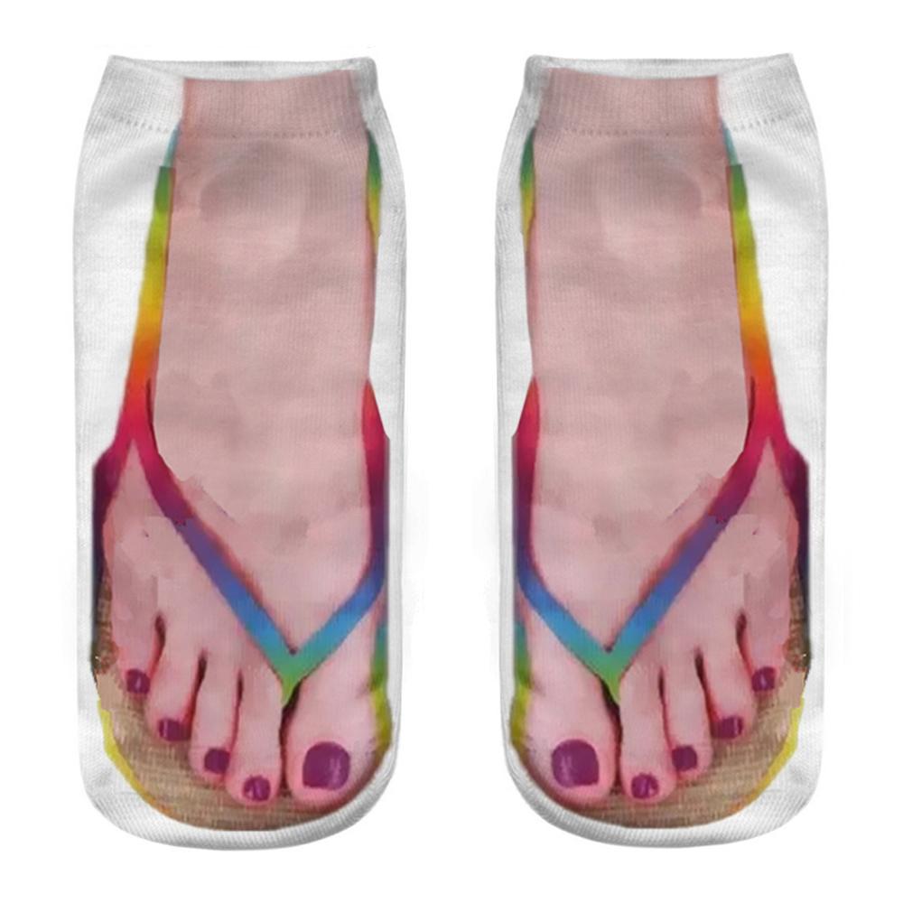 Unisex 3D Printed Skull Canvas Shoes, Toe Flip Flops, Funny Creative Pure Cotton Ankle Socks, Halloween and Christmas Gift, New