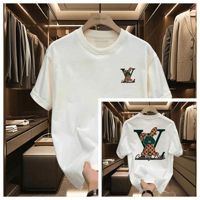 2026 Rabbit Americanstyle Highend Trendy Shortsleeved Tshirt Mens and Womens Trendy Brand Roundneck Summer Pure Cotton