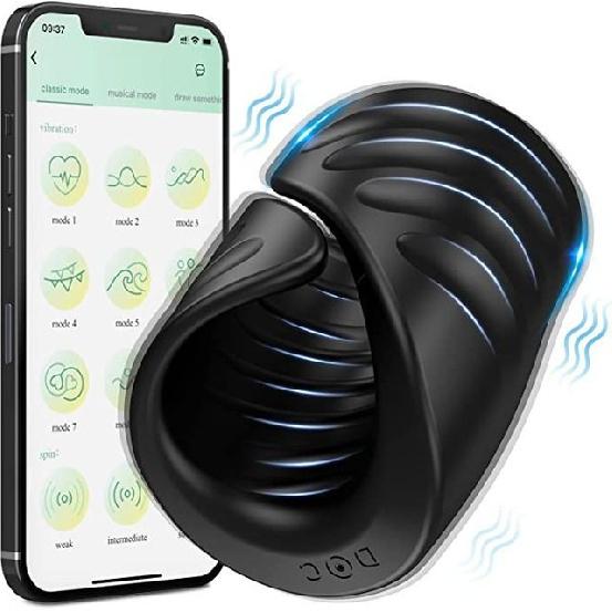 HESEKS Penis Training Vibrator with APP Control Male Masturbator Sex Toys Glans Trainer Cock Ring For