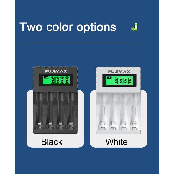 PUJIAMX AA/AAA Rechargeable Battery Charger LCD Display Portable Adapter USB Cable TypeC Batteries Interface Fast Charging Tool