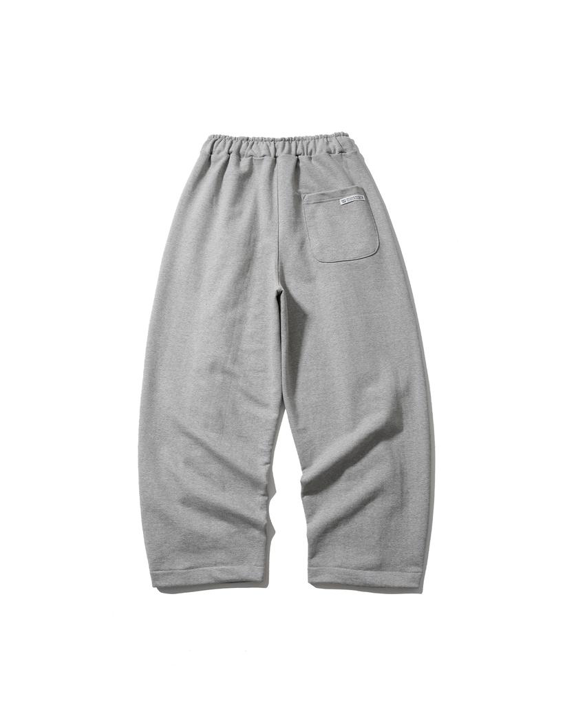 ANGLAN Valley Tuck Sweat Balloon Pants - Melange Gray