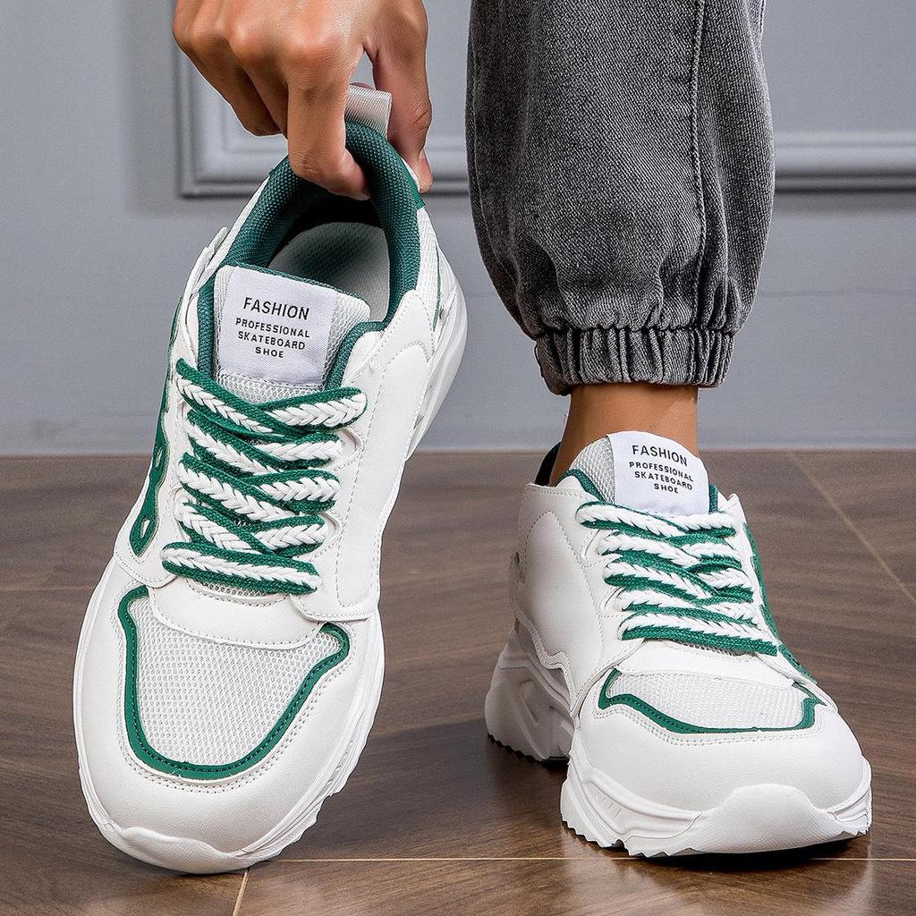 Cross-Border Trendy Men's Thick-Soled Lace-Up Sports Running Dad Shoes