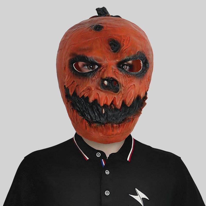 Haunting Glowing Pumpkin Head Mask For Halloween Festivities And Costume Events