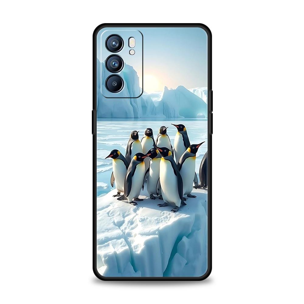 Penguin Kawaii Cute Phone Case For Oppo A54 A53 A52 A15 A95 A16 A78 A79 A80 A98 4G Find X5 X6 Reno10 12 13 F Pro 5G Cover