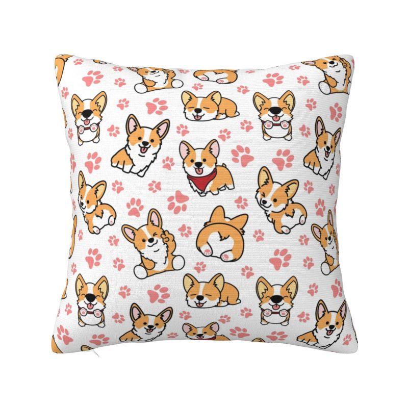 Cute Pet Dog Corgi Throw Pillow Case Cm Decor Home Cushion Cover Soft Polyester Pillowcase Doublesided Printing