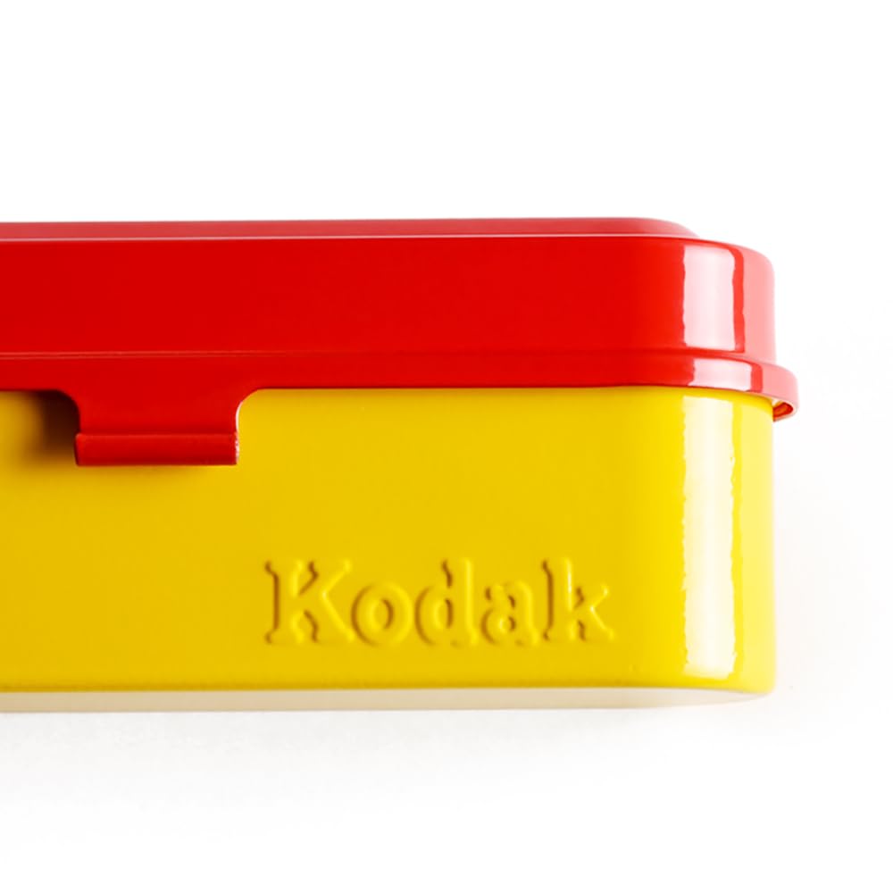 KODAK Film Case for 5 rolls of 35mm film retro steel case for organizing and protecting your film rolls not - - Compact, (Red) (Film included)