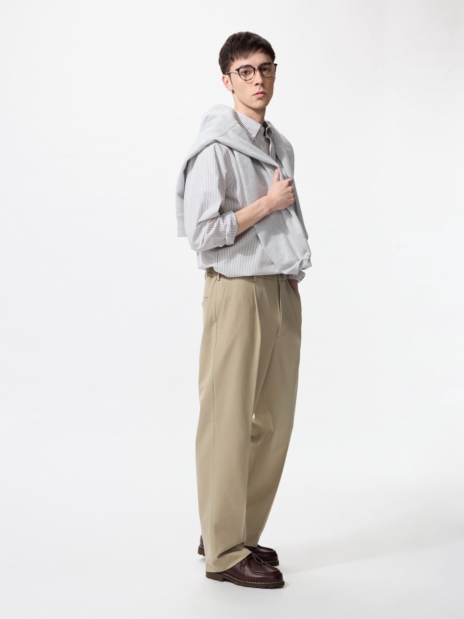 

Uniqlo Japan Tuck Wide Pants Стандартная длина 70 76 см 32 BEIGE/XS