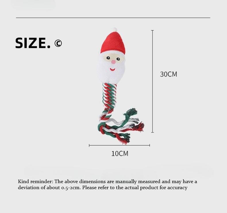 Dog Christmas Gnawing Toys Grinding Teeth Cleaning Ropes Knots Cotton Ropes Toys for Dogs Cat Relieve Boredom Interactive Toys