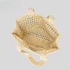 Pure Handmade Woven Handbag Women's Rustic Style Hollow Embroidery Letters Straw Bag Large Capacity Shoulder Bag