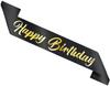 Szarfa Urodziny Happy Birthday Czarna Złota 160Cm