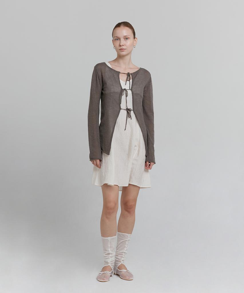 Loutaideu Wrinkle Sleeveless Dress [Ivory]