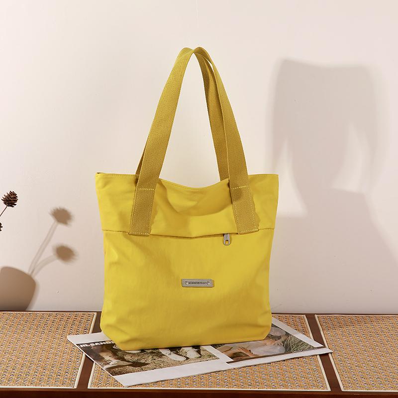 Waterproof Nylon Tote Bag for Women Large Capacity Shoulder Handbag with Zip Pocket