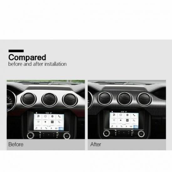 For Ford Mustang 2015-19 Carbon Fiber style Car Dashboard Center Panel Sticker