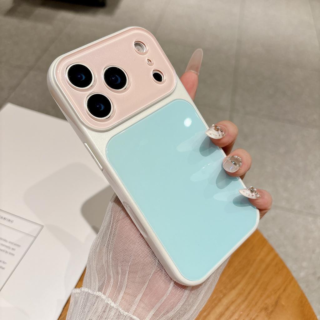 High Value Contrasting Color Tempered Glass Second Change Applicable 17pro Max Mobile Phone Case Iphone16pro Candy Color 15