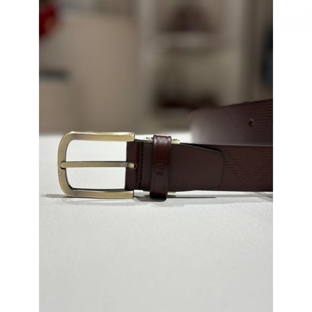 Daks Brown EmboSSed Check Pattern Leather Men S Belt Dbbe4e150w3