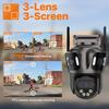 Caméra IP WIFI Trois Écrans Extérieure 4K Double Objectif PTZ Détection Humaine IA Étanche IP66 Caméra de Sécurité Vidéo CCTV iCsee