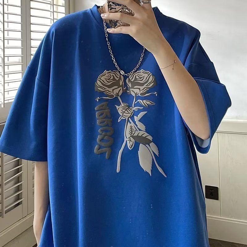 WTEMPO Брендовая футболка с короткими рукавами, мужская летняя футболка в стиле Ins, розовые свободные модные топы, мягкие и удобные дышащие пуловеры 7XL