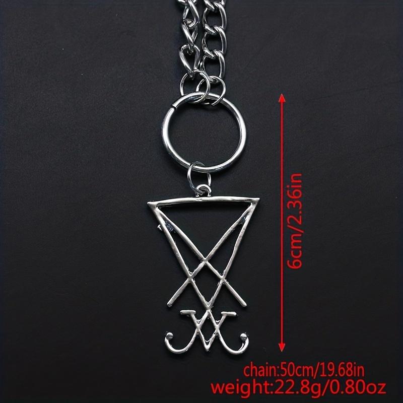 Osobnost Lucifer Seal Grafický přívěsek Tučný náhrdelník pro ženy Dívky, Šperky na krk stříbrné barvy