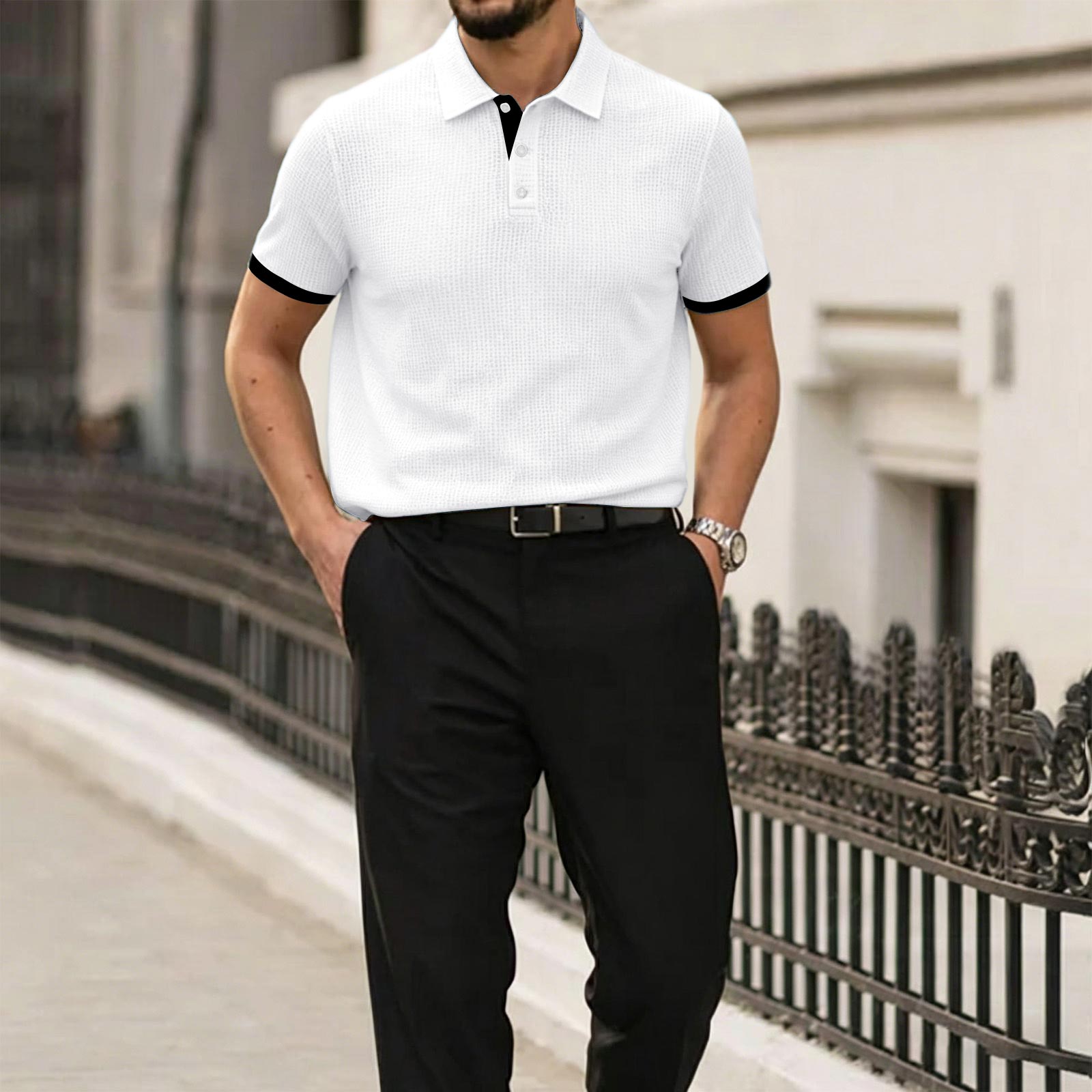 

Men’s Summer Mesh Ice Silk Short Sleeve Polo Shirt Lightweight Breathable Quick Dry Comfort Fit Casual Top for Everyday Wear XL