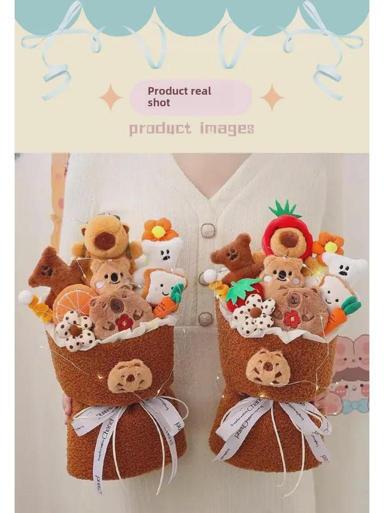 Cute Capybara Cartoon Doll Bouquet - Perfect for Mother's Day, Birthdays, or Teacher's Day