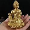 Gyllene Medicin Buddha Staty Med Halsbandsprydnad Harts Feng Shui Lycklig Buddha Skulptur Hem Kontor Trädgårdsdekoration Gåvor