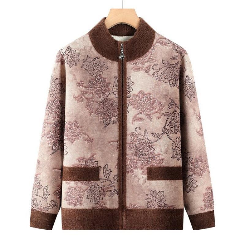 

Fleece autumn and winter thickened jacket women s cardigan new short thermal top clothes women 5XL [recommended 150-80kg] коричневый