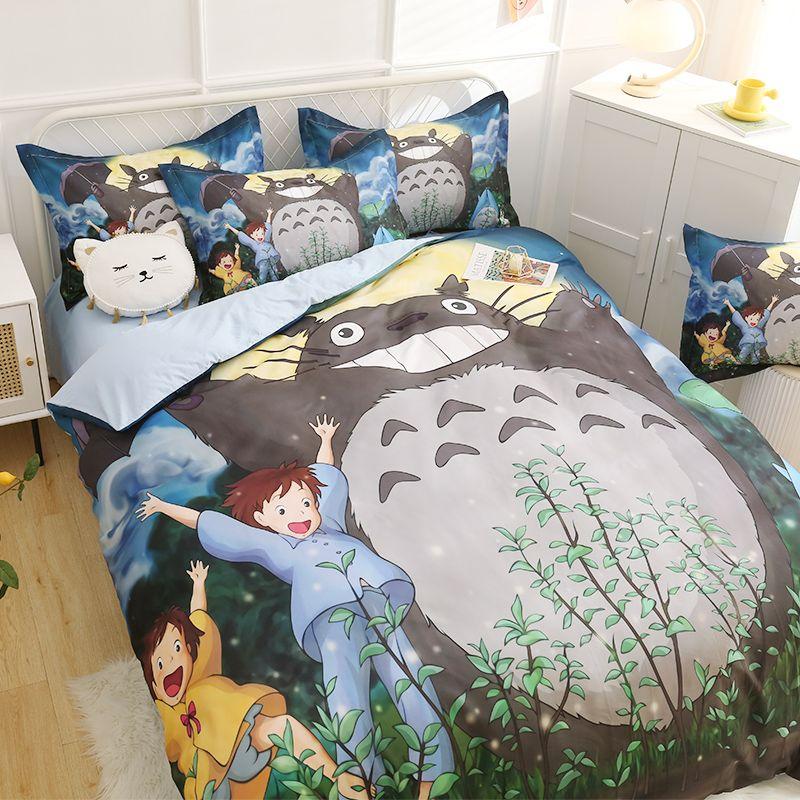 Duvet Cover My Neighbor T-Totoro 3D Exquisite Cartoon Print Bedding Set Comforter Bed Youth Home Decor Kids Boys Girls Gift
