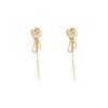 Elegant And Stylish Alloy Camellia Tassel Earrings Long And Slim Ear Thread Women's Fashion Accessories