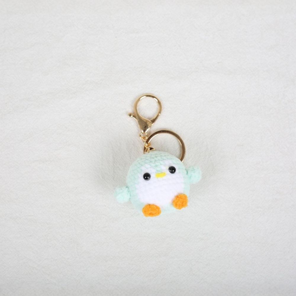 Handmade Penguin Doll Keychain Soft Wool Knitted Pendant Jewelry Gift Crochet Keychain  Bag Charm