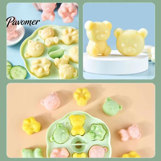 Silicone Molds for Baking Bear Cake Mold, Steamer Safe Food Pan Kids, Non Stick Reusable Heatproof Muffin Pudding Jelly Maker, Kitchen Supplies