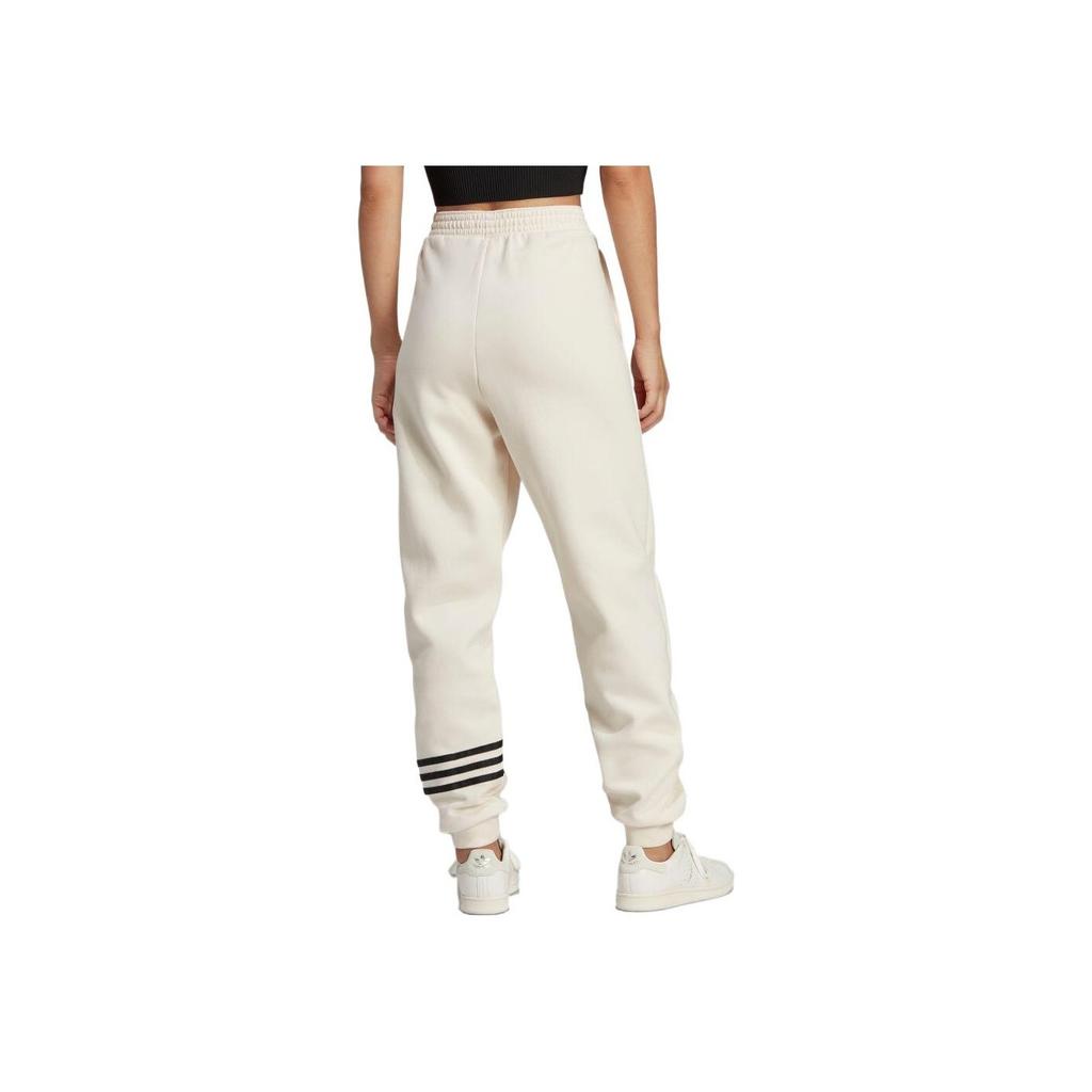 Adidas Campus 00s Series Logo Embroidered Elastic Waist Knitted Joggers Women Bottoms Cream-White IB7320