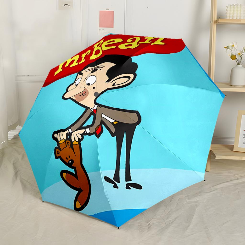 Mr Bean's Adventures Compact Travel Automatic Umbrella Compact 8-Rib Lightweight Foldable Design for Outdoor Daily Use Elegant Women's Umbrella