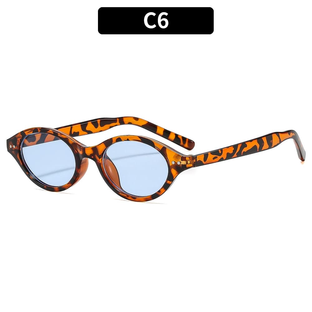 Small Oval Sunglasses for Women Brand Design Leopard Tortoise Shell Sun Glasses Outdoor Shades Female UV