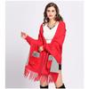 Winter Faux Kaschmir Poncho Locker Streetwear Damen Fledermausärmel Schal Umhänge Pelztasche Damen Oversize Quaste Gestrickter Umhang